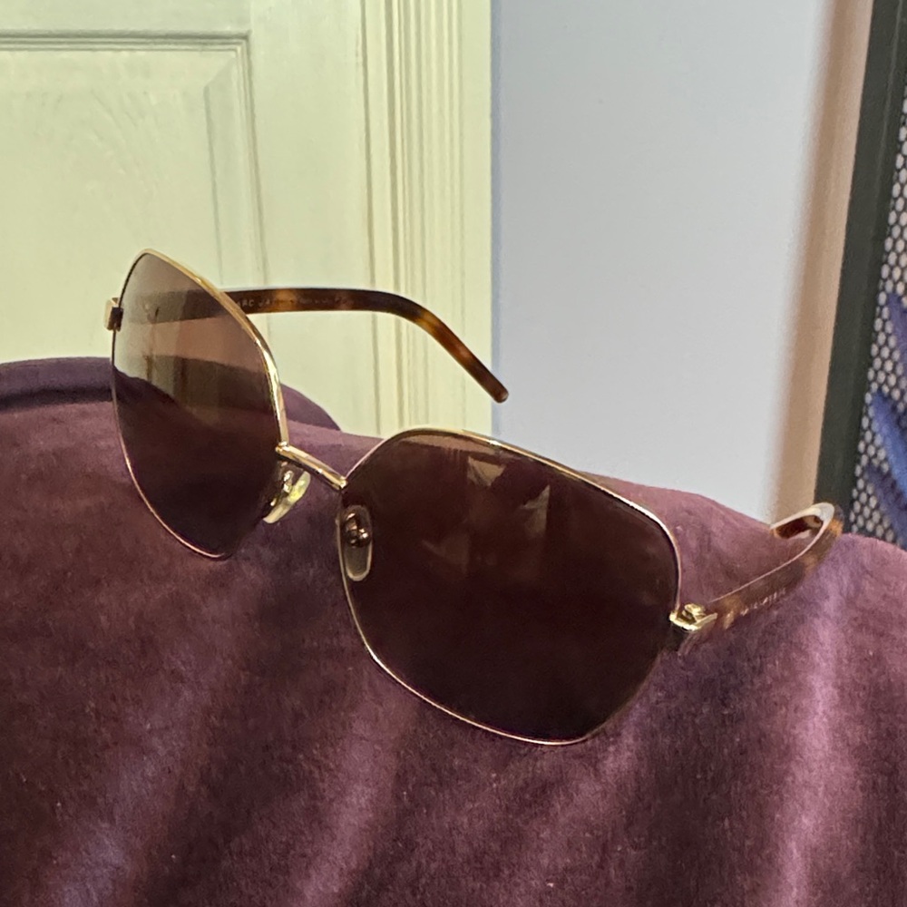 Marc By Marc Jacobs Gold and Brown Sunglasses